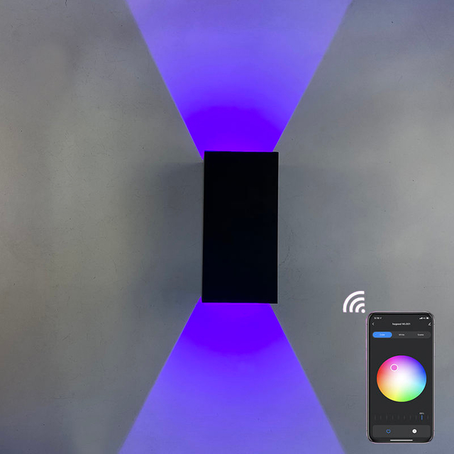 9W RGBW Lampada da parete Cambia colore Dimmerabile LED Comodino Ambiente IP65 Illuminazione Applique da parete Tuya APP WIFI Control Party Decorazioni per interni