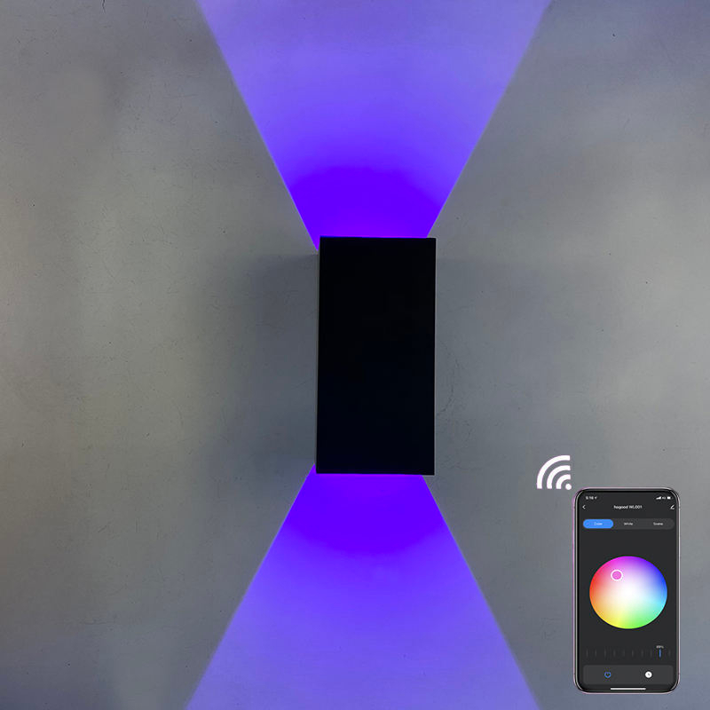 9W RGBW Lampada da parete Cambia colore Dimmerabile LED Comodino Ambiente IP65 Illuminazione Applique da parete Tuya APP WIFI Control Party Decorazioni per interni