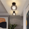 Plafoniere per interni in ferro vintage E27 per corridoio Corridoio Lampada da soffitto a LED retrò per interni per soggiorno camera da letto nera