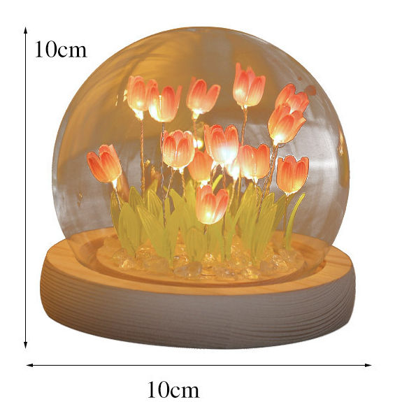Fatti a mano Tulip Night Light Film termorestringente Materiale fai da te Fiore artificiale Tulip Night Light Decorazioni per la casa Regalo per Gitlfriend
