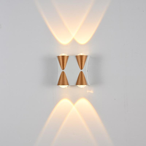 IP65 4W Lampada da parete a LED impermeabile Lampada da esterno per interni Lampada da parete in oro su e giù Lampada da parete moderna Luce a LED