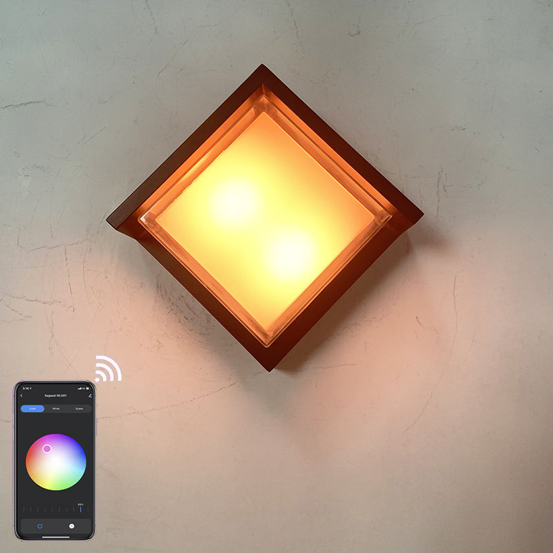 Stile minimalista Tuya Smart WiFi Lampada da parete a LED 10W RGBW Outdoor Indoor APP Applique da giardino impermeabile dimmerabile