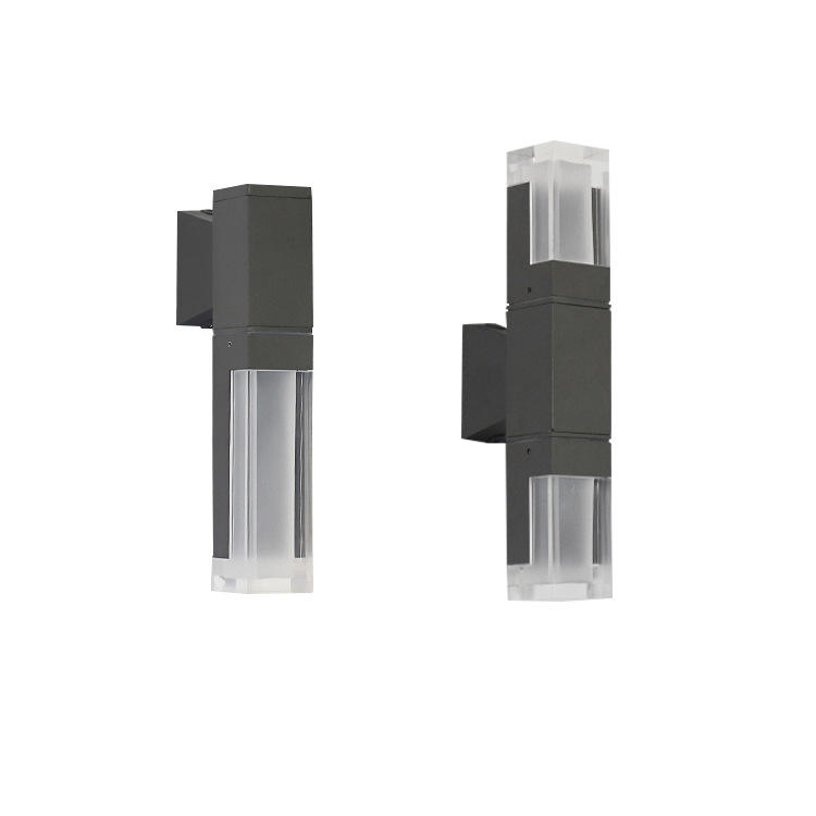 Moden lampada da parete per esterni impermeabile PIR applique da parete con sensore di movimento Portico da giardino corpo lampada in alluminio nero