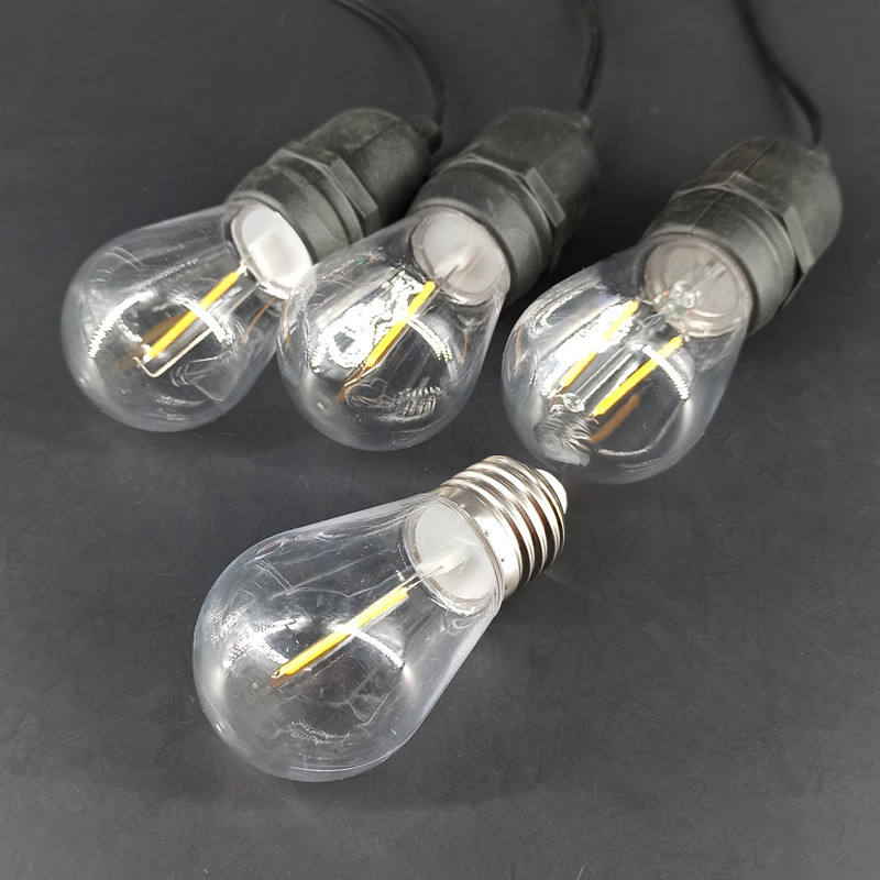 E14 S14 lampada a filamento E27 lampada decorativa stringa LED lampadina 110V 3V solare lampadina Edison vintage PC plastica A filamento