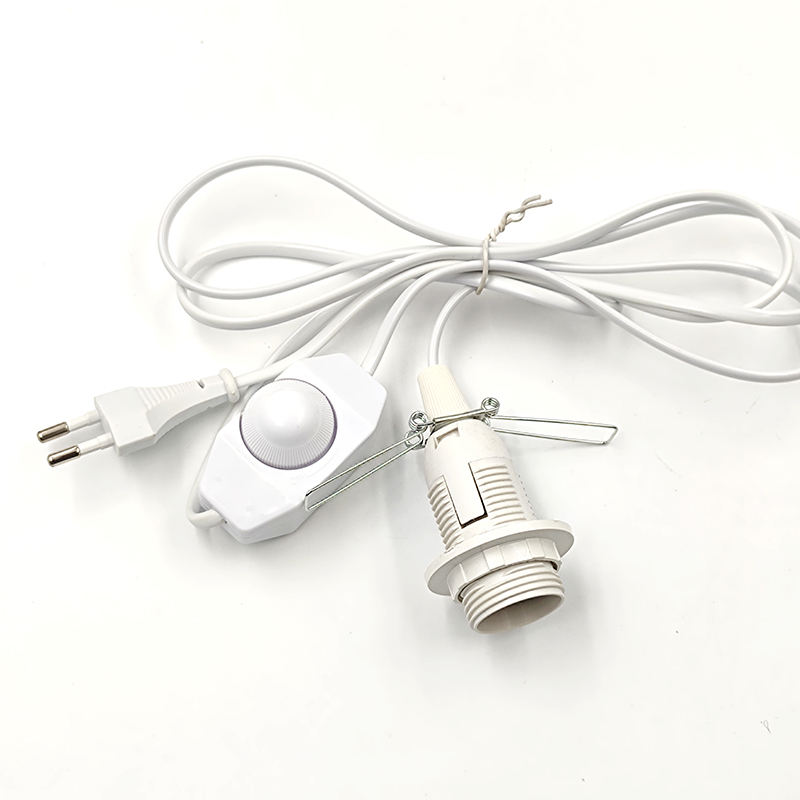 Portalampada europeo con attacco base E14 con interruttore on off spina ue prolunga filo vintage da E27 a 2 3 pin us au plug