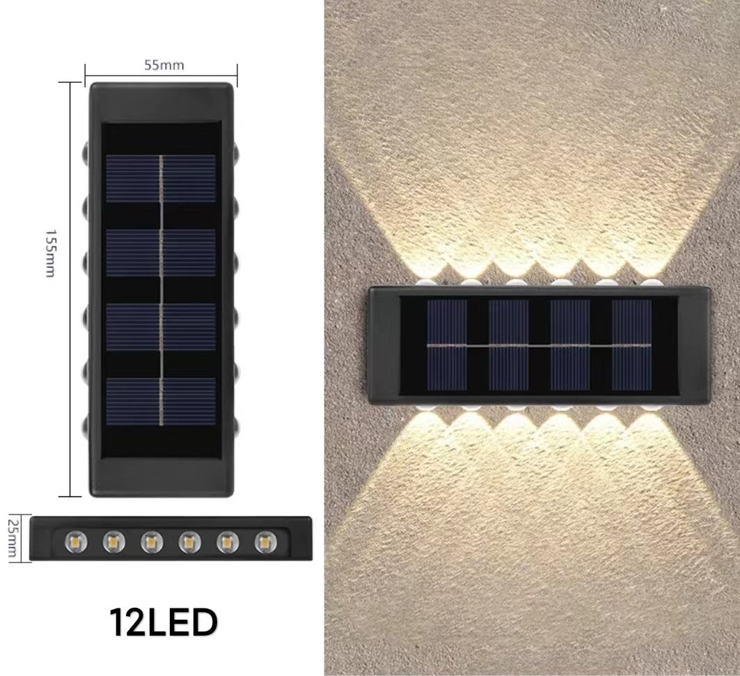 4LED 6LED 8LED 10LED 12LED 16LED su e giù applique da parete solare decorazione esterna giardino cortile casa applique da parete impermeabile