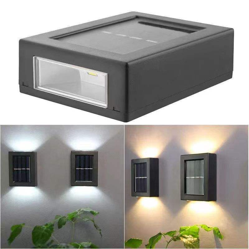 applique da parete solare Lampada intelligente da esterno Impermeabile per garde su e giù applique da parete per scale applique solare luce notturna Wall Washer solare