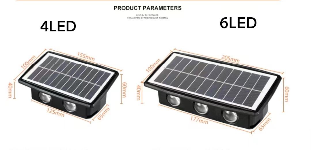4LEDSolar applique da parete per esterni applique da parete a LED impermeabili per cortile Street Landscape Garden Decor lampada lampada da parete per esterni solare