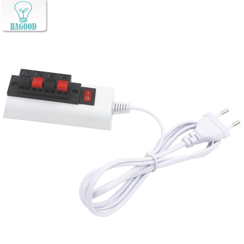 Cavo da 1,5 m Apparecchio a 2/4 pin Bianco EU US Plug Tester Adattatore per lampada a LED Interruttore di alta qualità per Led Driver Chip Lamp Light Strip