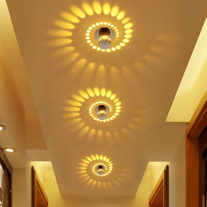 Lampada da parete a soffitto a LED RGB poroso montata a soffitto con telecomando per cortile interno con applique da bar ristorante