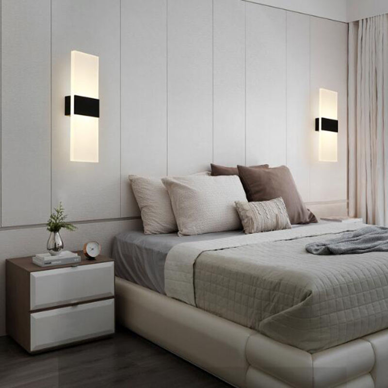 L'acrilico dell'interno moderno della lampada a bacchetta acrilica del LED accende la luce fissata al muro 6W del riparo del LED di CA 85-265V per le camere di albergo facendo uso della fase