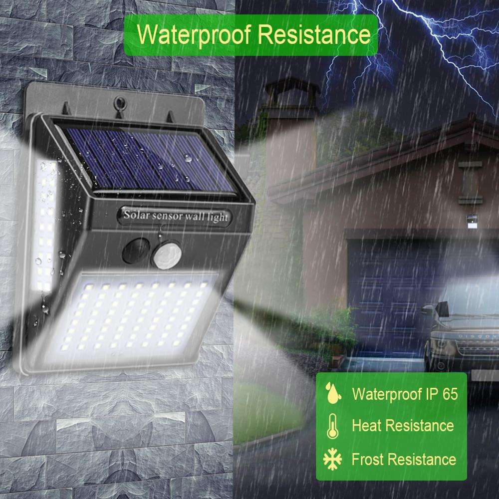 100 LED Solar Light Outdoor Solar Lamp PIR Motion Sensor Wall Light Impermeabile Solar Powered Sunlight per la decorazione del giardino