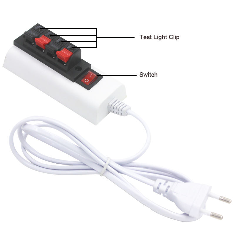 Cavo da 1,5 m Apparecchio a 2/4 pin Bianco EU US Plug Tester Adattatore per lampada a LED Interruttore di alta qualità per Led Driver Chip Lamp Light Strip