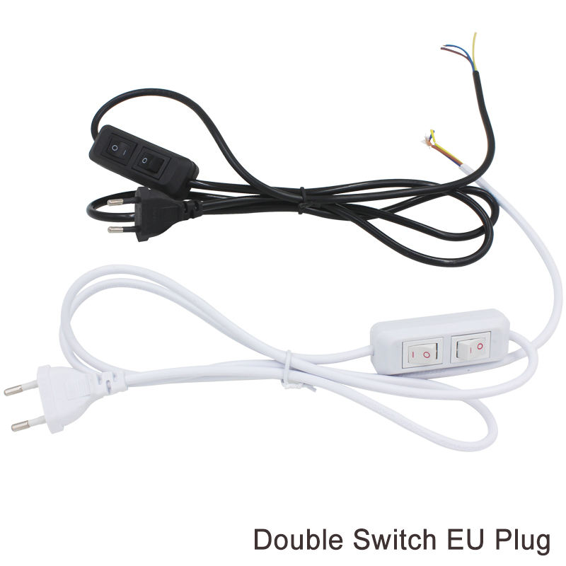 Cavo di linea 303/304/317/301 Cavo di alimentazione dimmer/Interruttore a doppio pulsante Spina europea Cavo per lampadina a LED/Luce da tavolo Luminary USA
