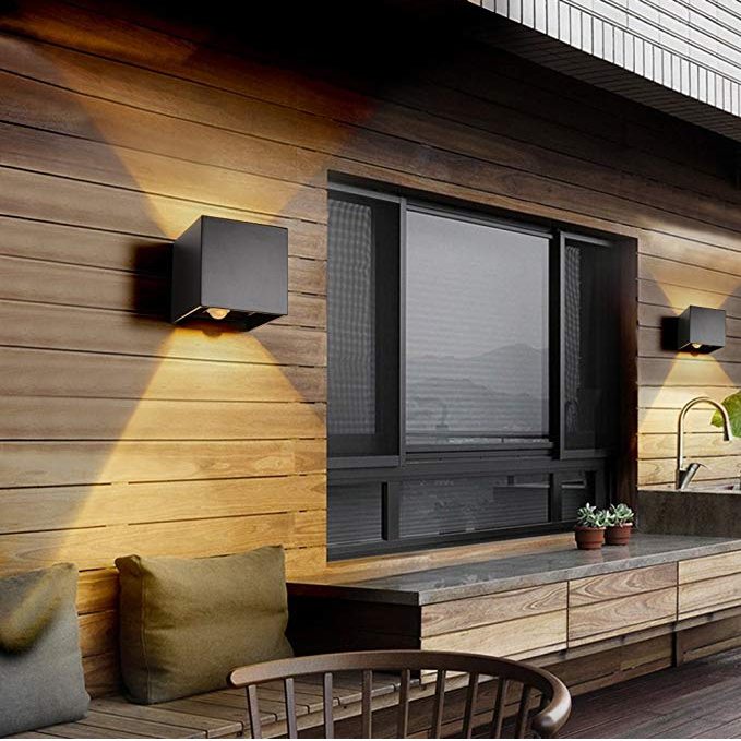 Nuova applique da parete a LED a cubo con sensore di movimento 12W Luce calda Impermeabile per esterni Regolabile Su e giù Camera da letto continua Loft vogue