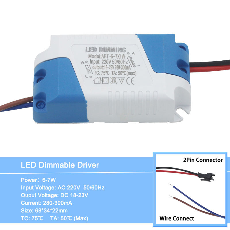 driver led driver led dimmerabile driver led dimmerabile 3W 5W 7W 8-10W 15W 15-24W Alimentatore Adattatore driver LED Trasformatore 300mA per LED da incasso 85-265V