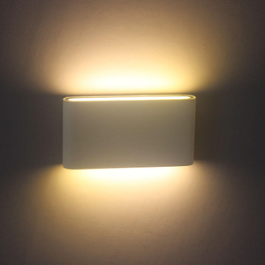 12W Lampada da parete bianca semplice su e giù per esterni quadrata per giardino Alta qualità con illuminazione a prezzo di fabbrica