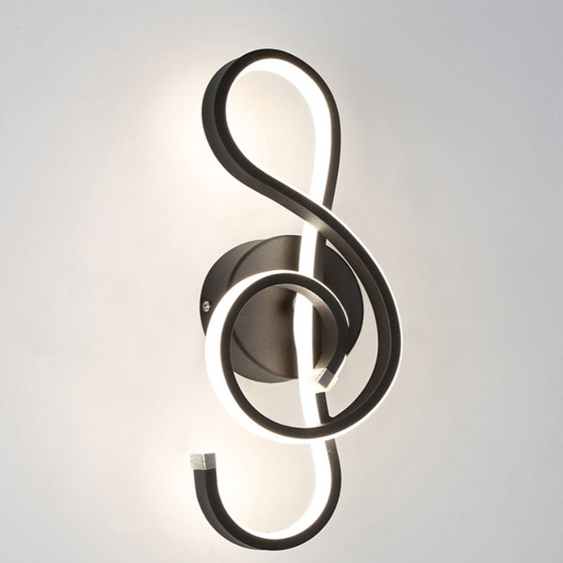 Nota musicale moderno stile minimalista alluminio decorativo LED applique da parete camera da letto creativa soggiorno corridoio corridoio applique da parete