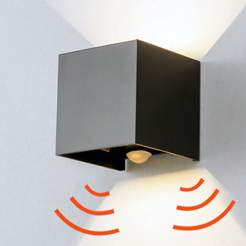 Cube Motion Sensor Lampada da parete a LED di alta qualità 12W Bianco regolabile da esterno ip65 impermeabile per soggiorno interno
