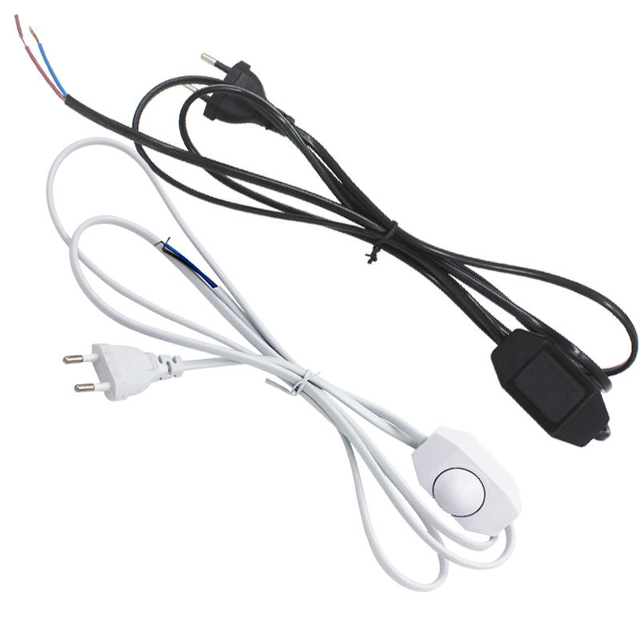 Dimmerabile 1,8 m Spina EU / USA Commutazione luce Interruttore rotondo Cavo Filo Cavo Spina Alimentazione per lampade a LED Paralume Luci di carta Lampade a stella
