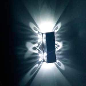 Alluminio 2W / 6W farfalla su e giù applique da parete a led per interni decorazione della casa illuminazione della parete del soggiorno per interni