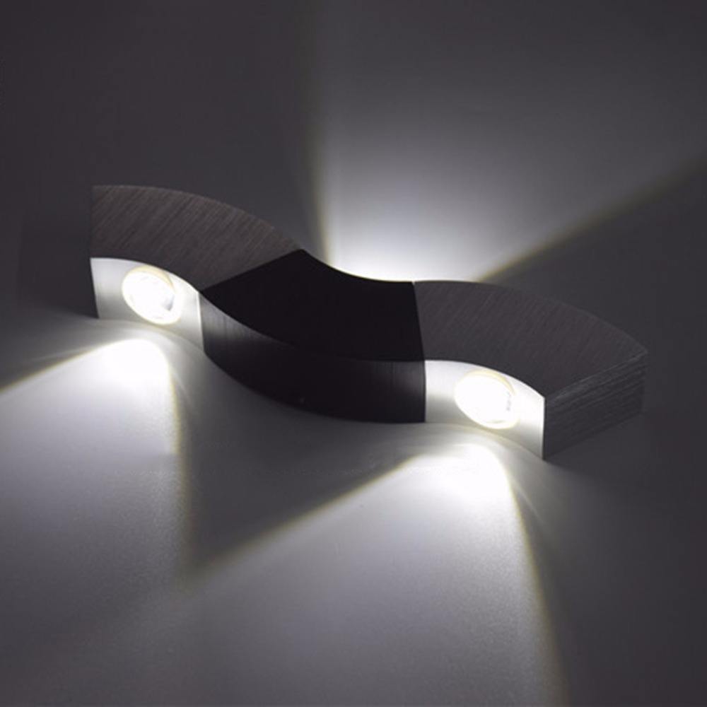 Applique LED Lightess 3W per interni Lampada da parete Up and Down in alluminio Lampada da parete illuminazione da parete argento bianco freddo