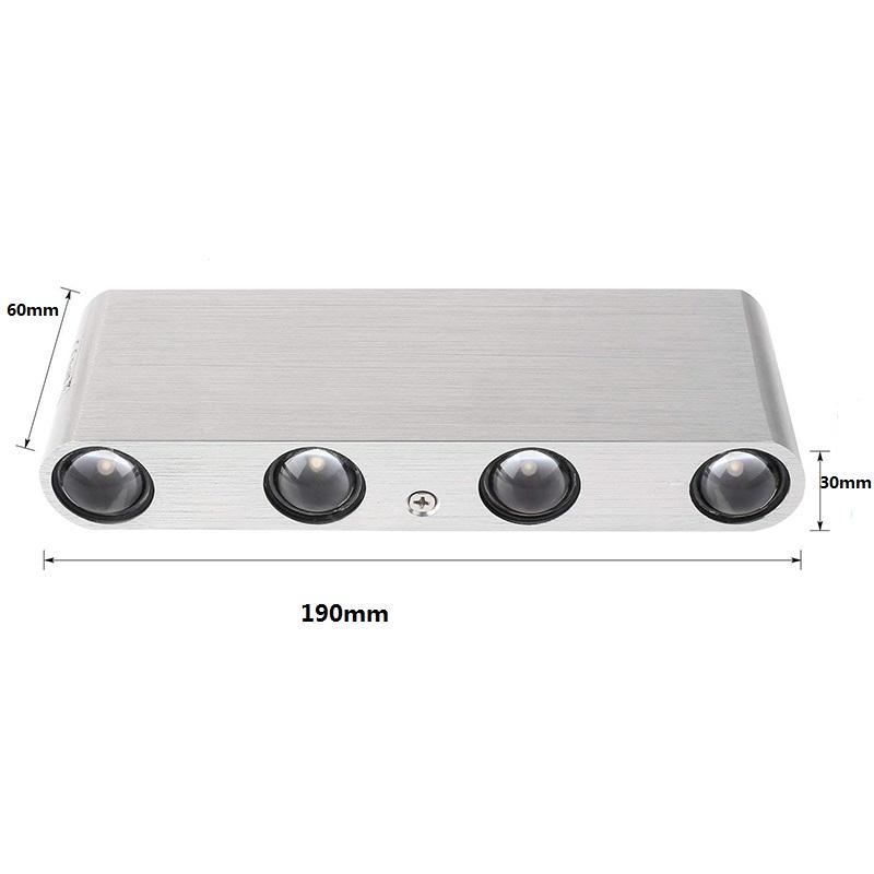 Moderna AC85-265v 8w LED applique da parete in alluminio camera da letto sala lettura bagno bagno decorazione LED illuminazione interna