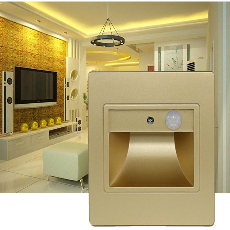 Prezzo di fabbrica economico Rilevatore di movimento PIR + sensore di luce LED da incasso per scale con prezzo