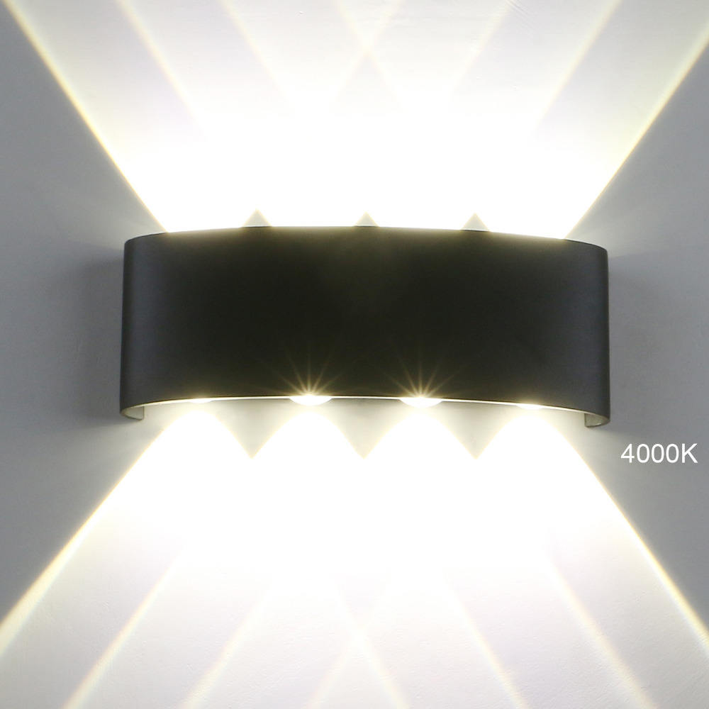 Lampada da parete su e giù 6W Illuminazione esterna impermeabile per portico da giardino Illuminazione molto richiesta Vendita calda Nessuna batteria montata a parete