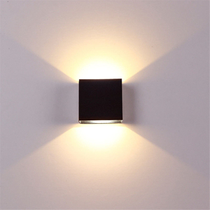Cube CoB 6W LED Up And Down Wall Sconce AC85-265V Camera da letto Comodino Cubo Applique da parete per interni Decorazione in alluminio Apparecchio di illuminazione