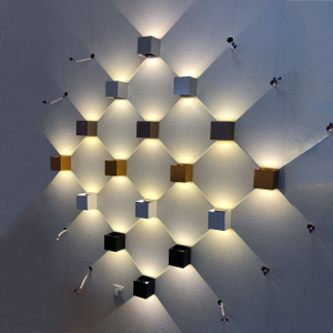 IP65 impermeabile 6W lampada da parete a led per esterni per interni lampada da parete moderna in alluminio orientabile da superficie a cubo a led per portico da giardino