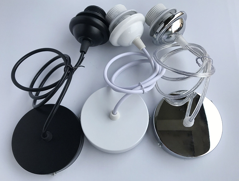 Vassoio da soffitto con filo di sospensione corpo luce vite portalampada E27 lampadario portalampada illuminazione lampade accesso lampadina LED