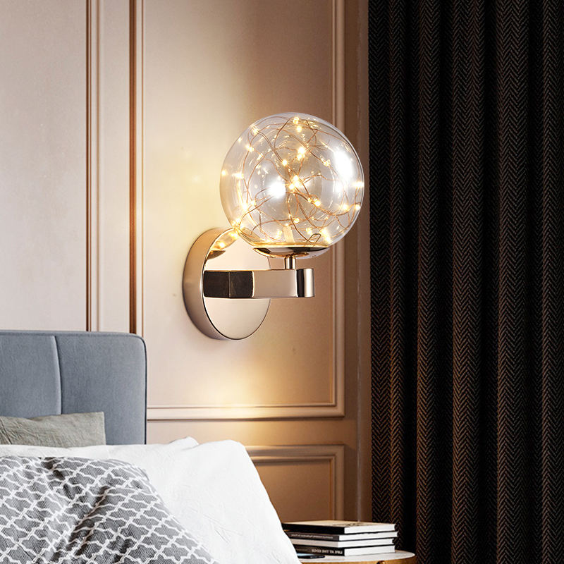 Nuova lampada da parete da comodino stellata Nordic creativo minimalista camera da letto soggiorno lampada da parete a led per scale a luce decorativa