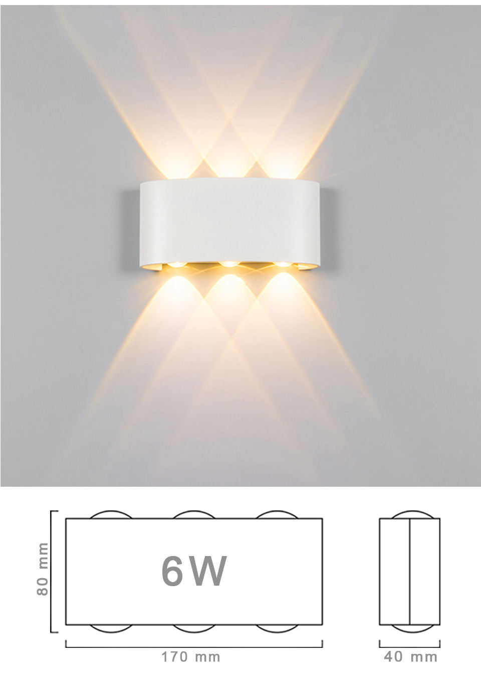 Moderna lampada da parete a LED impermeabile per portici per portici per portici per porte del corridoio dell'hotel per interni moderni