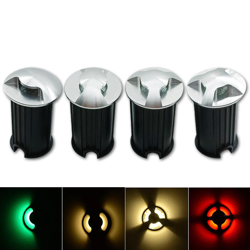 Lampada sepolta a trasmissione luminosa a LED 1W lampada da terra per illuminazione esterna a prova di pioggia da giardino incorporata nel cortile