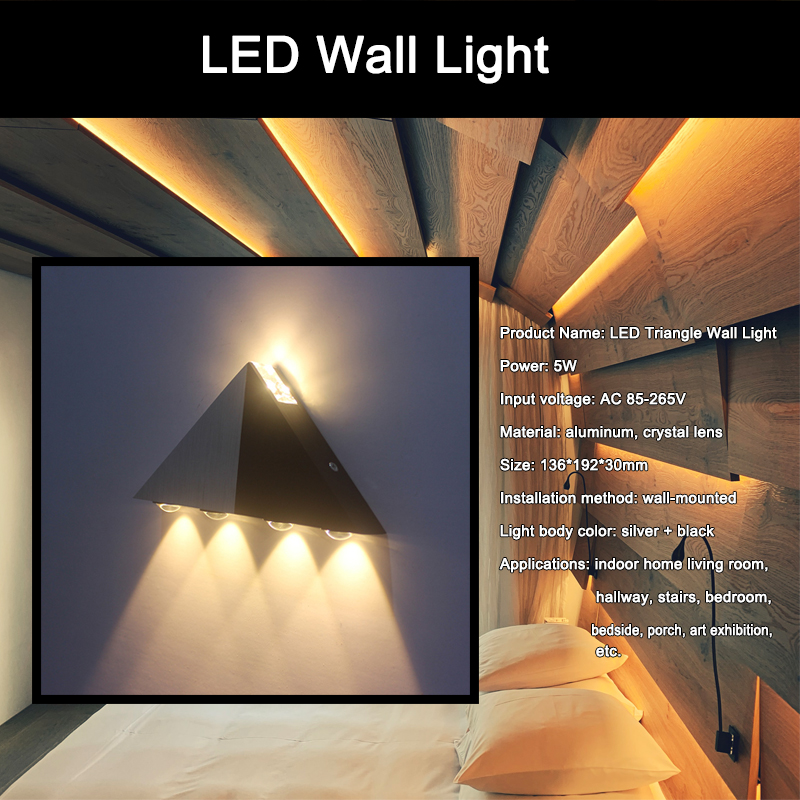 Luce decorativa a led Lampada da parete triangolare e luce notturna per interni con prezzo di fabbrica