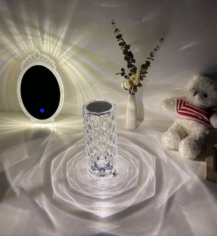 1W Nuovo Prodotto Lampada Da Tavolo In Cristallo Per Interni Camera Da Letto Tocco Piccola Luce Notturna Rosa Cambia Colore Paesaggio Luce Atmosfera Luce