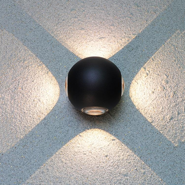 Lampada a led decorativa IP65 Lampada da parete sferica impermeabile e moderna lampada da esterno impermeabile Wandlampe in alluminio