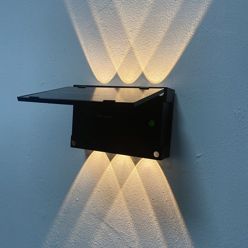 6W Solar Led Light Outdoor Impermeabile Solar Hight Lights Applique da parete Lampada da parete intelligente Lampada da parete solare Lampada da esterno