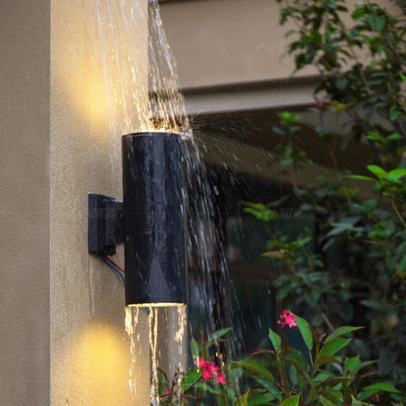6W 12W COB Up Down Impermeabile IP65 Portico Lampada a doppia testa Cilindro esterno Apparecchio per balcone interno Lampada da parete a LED per applique da parete