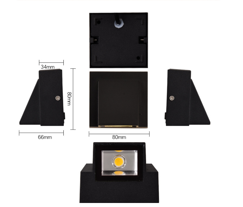 5W Nordic Lampada AC85-265 Impermeabile IP65 Lampada da parete a LED a parete Illuminazione paesaggistica in alluminio Applique da parete per esterni