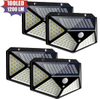 Lampada da parete solare 100LED cortile lampada solare a emissione di luce a quattro lati lampada da esterno impermeabile a induzione del corpo umano