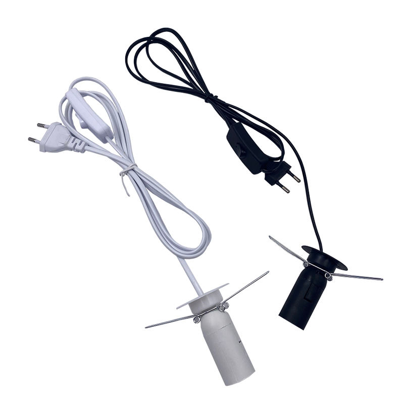 Cavo di alimentazione da 1,8 m Cavo con dimmer Interruttore ON OFF Clip in metallo E14 E27 Base per lampada Hanglamp Supporto per presa Cavo per lampada Salt Rock