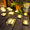 Luci solari colorate luce a forma di ghiaccio luce a led per esterni parete luminosa lampada per piastrelle solari lampada quadrata lampada decorativa a forma di ghiaccio lampada sepolta solare IP65 decorazione per esterni passo impermeabile