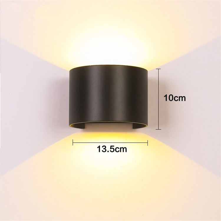 Hagood New Semicerchio Impermeabile Lampada da Parete 6W Led Applique da Parete Illuminazione per Esterni Impermeabile IP65 Illuminazione Regolabile