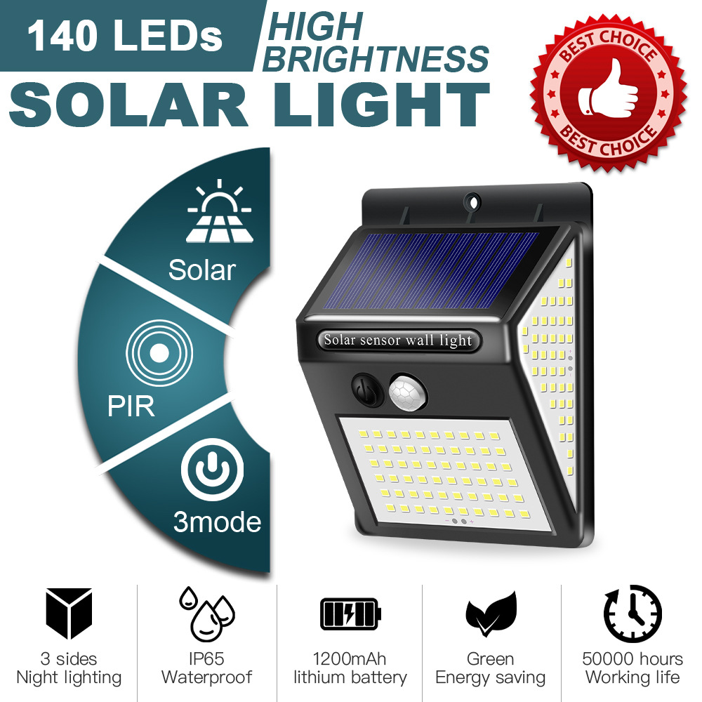 Smart Solar LED Outdoor Impermeabile Su e Giù Illuminazione luminosa Decorazione da giardino Luci solari Scale Recinzione Lampada solare
