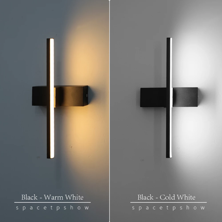 Lampade da parete moderne a LED 330 Comodino camera da letto girevole 6W AC85V-265V Applique da parete Lampada nera Corridoio Illuminazione per interni