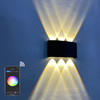 Lampada da parete per esterni Telecomando APP Lampada da parete a LED dimmerabile compatibile con Bluetooth RGB Utilizzato per la decorazione delle vacanze AC85-265V