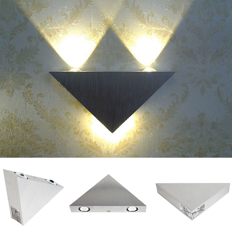 3W 9W Lampada da parete triangolare Lampada da corridoio Lampada da parete Lampada da parete per interni a forma triangolare Lampada da notte unica per la decorazione di hotel e soggiorno