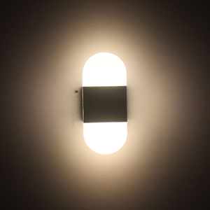 Lampada da 6W di alta qualità fantasia Lampada da parete in acrilico nero ad angolo retto / tondo e luce notturna per interni